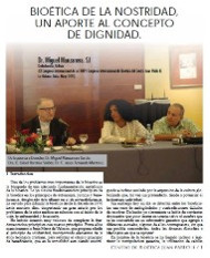 Bioética de la Nostridad, un aporte al concepto de la dignidad.